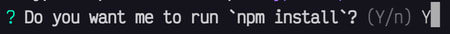 Do you want me to run  raw `npm install` endraw ? (Y/n) Y