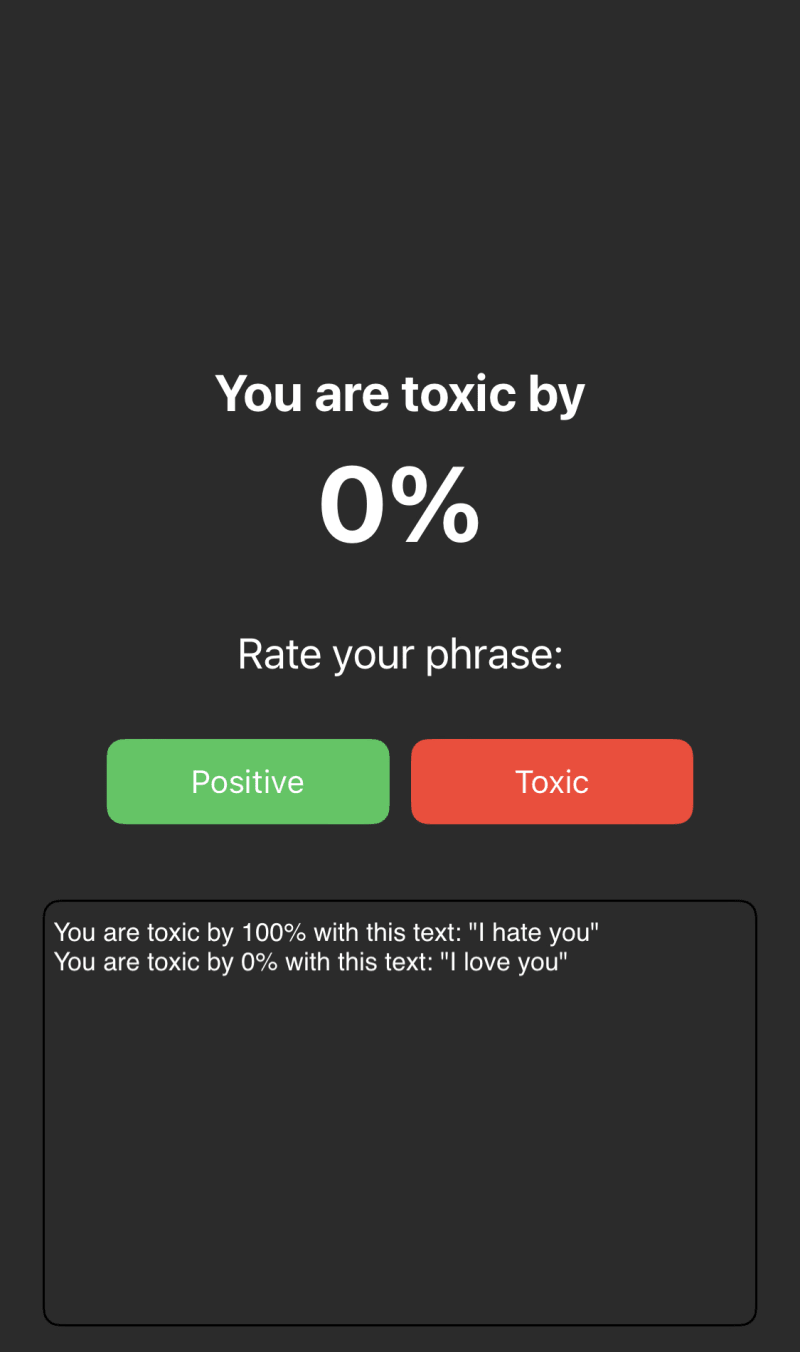 Toxicity recognition results