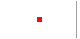 red 20x20px square in the center of the canvas