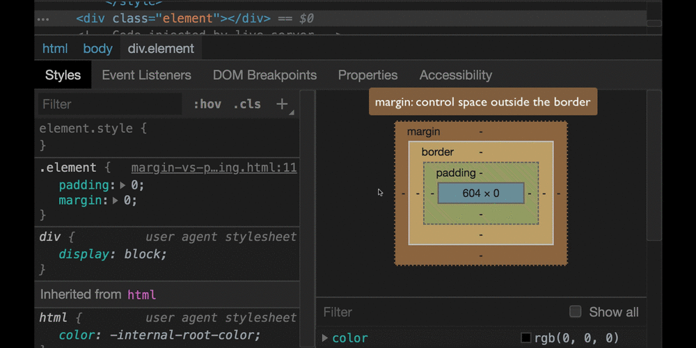 margin: 0; padding: 0; } what is the exact meaning of this? (Example)