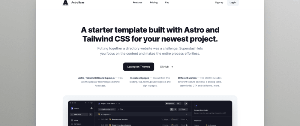 I made a free Astro and TailwindCSS template for your next project