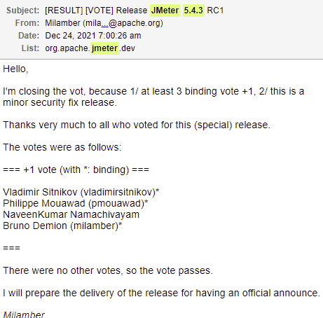 JMeter 5.4.3 votes