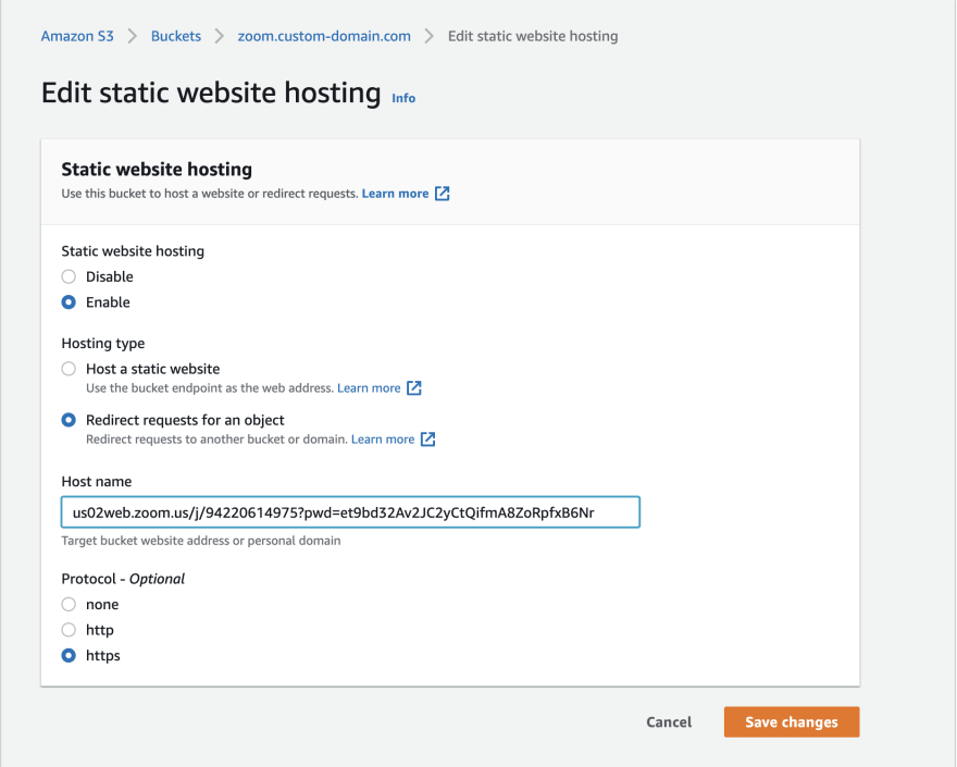 Edit Static Hosting