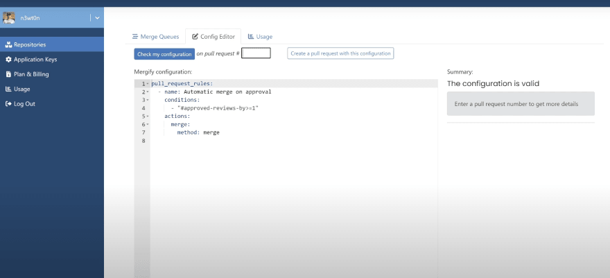Mergify Config Editor