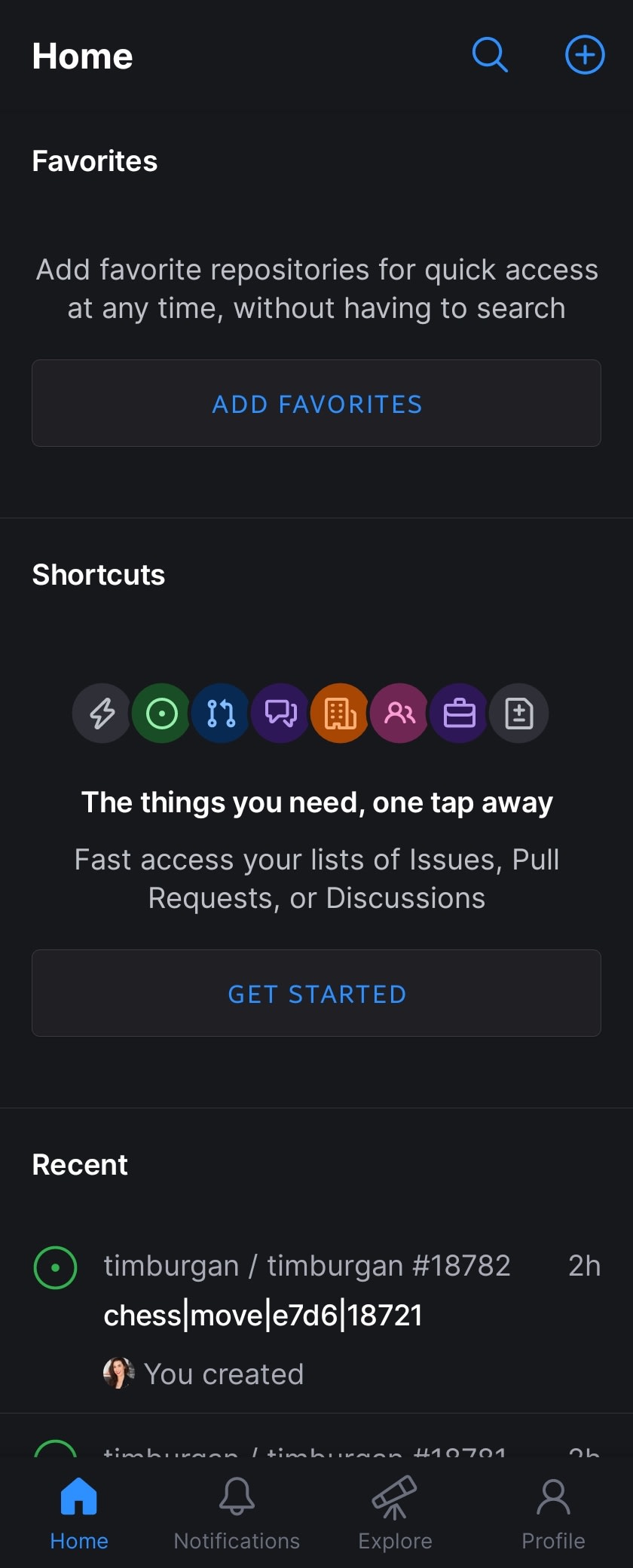 GitHub Mobile Shortcuts