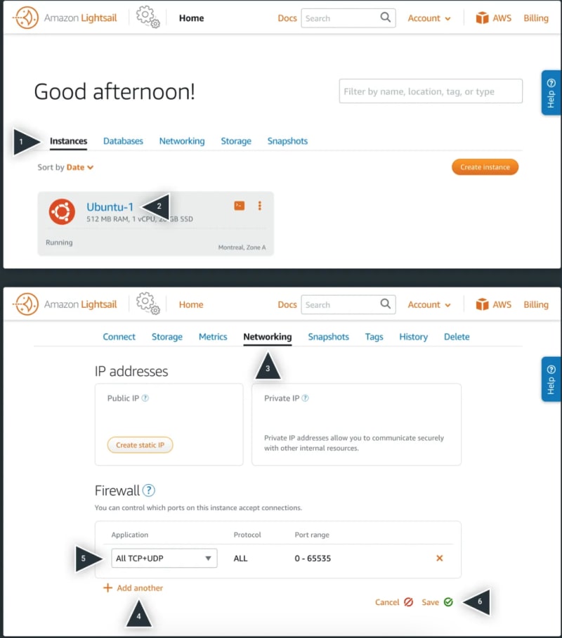 Steps to setup Your Amazon LightSail Instance