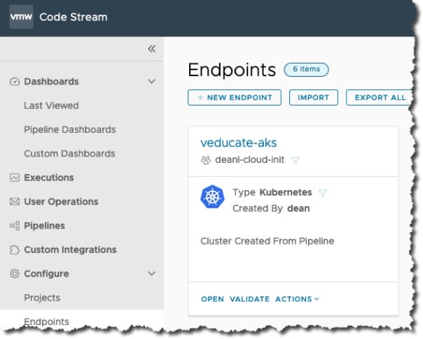 vRA AKS TMC - Code Stream - Kubernetes Endpoint