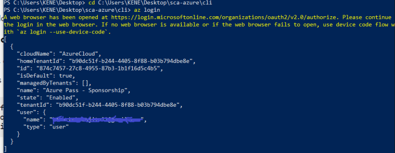 Azure login