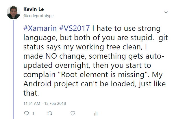 Root element is missing