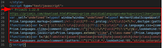Insert PrismJS