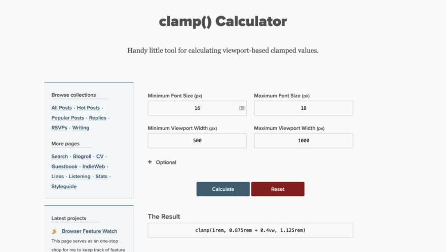 clamp() Calculator