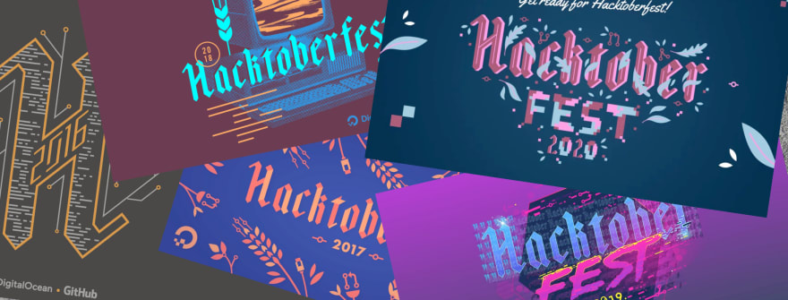 five years os hacktoberfest logos