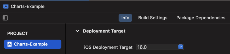 Charts requires a version about iOS 16