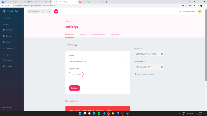 Appwrite Console