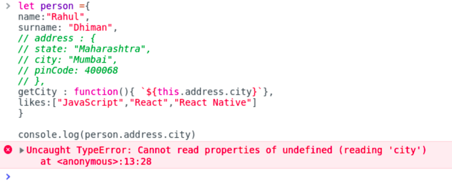 Getting error. cannot read properties of undefined
