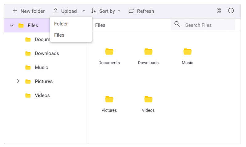 Toolbar customization in File Manager