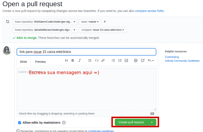 criando pull request