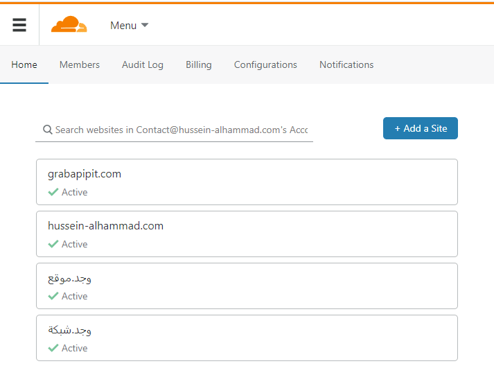 Cloudflare dashboard