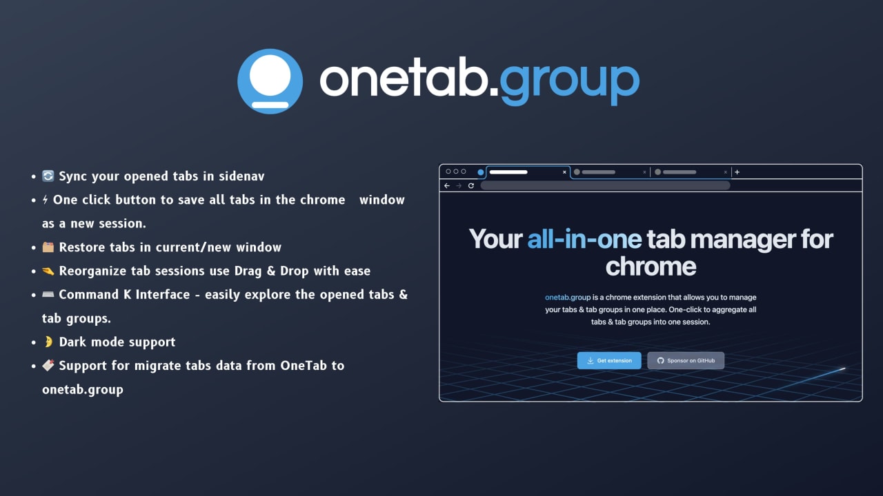 One Tab Group  How to migrate from OneTab to One Tab Group?