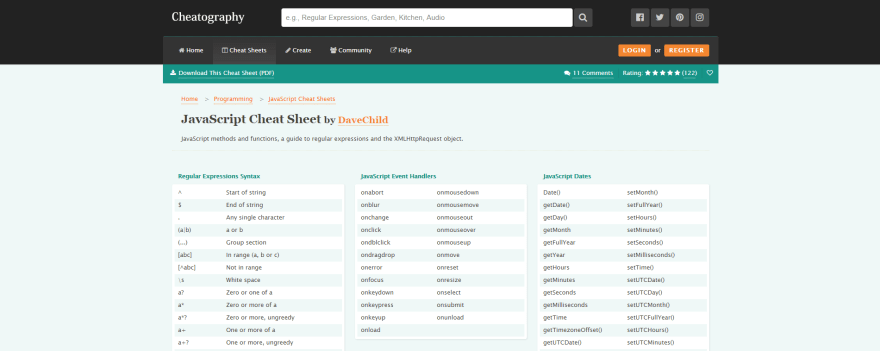 35 Website Cheat Sheets For Developers - DEV Community