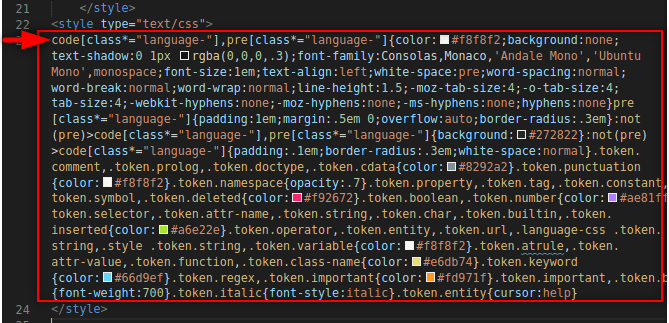 Insert Prism CSS