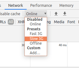 Network tab options