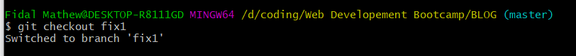 git checkout fix1