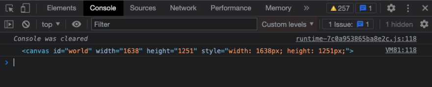Screenshot of renderer.domElement property
