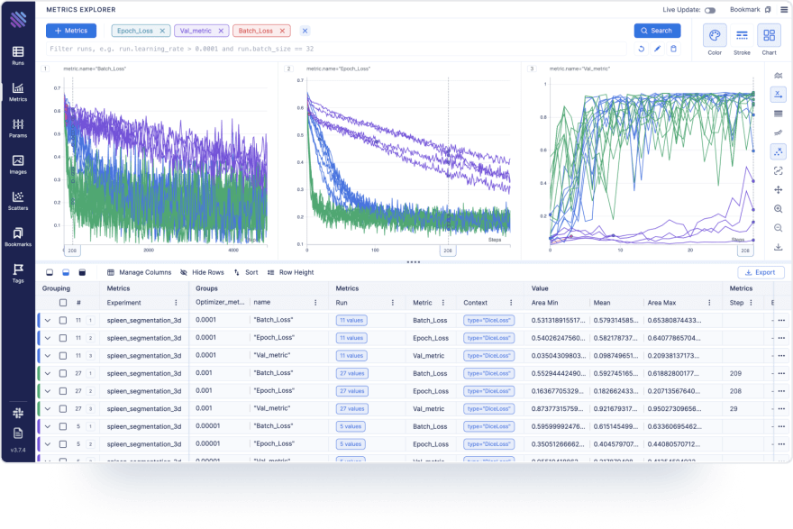 Aim Metrics Explorer