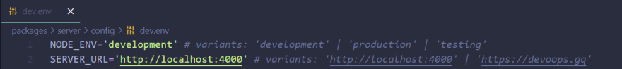 Specify Variants in .env file