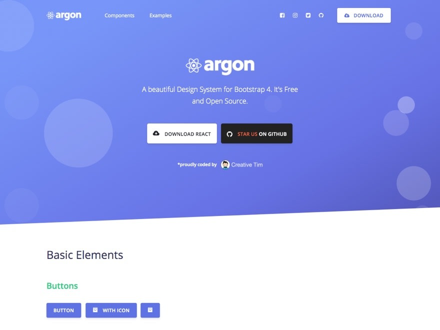 قالب Argon برای React