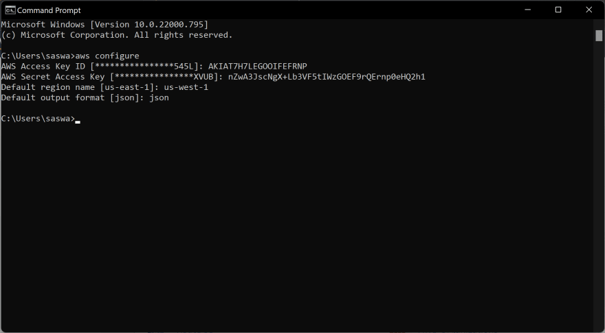 aws configure