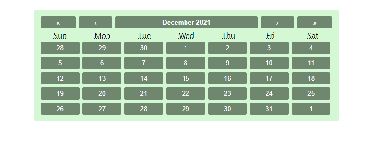 React-Calendar with grid display