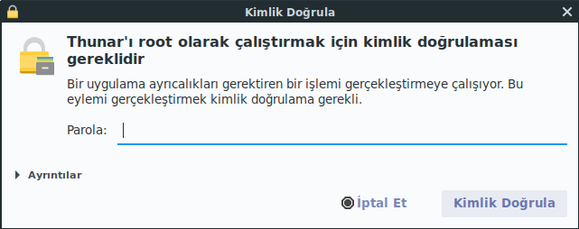 Yönetici ayrıcalıkları gereklidir