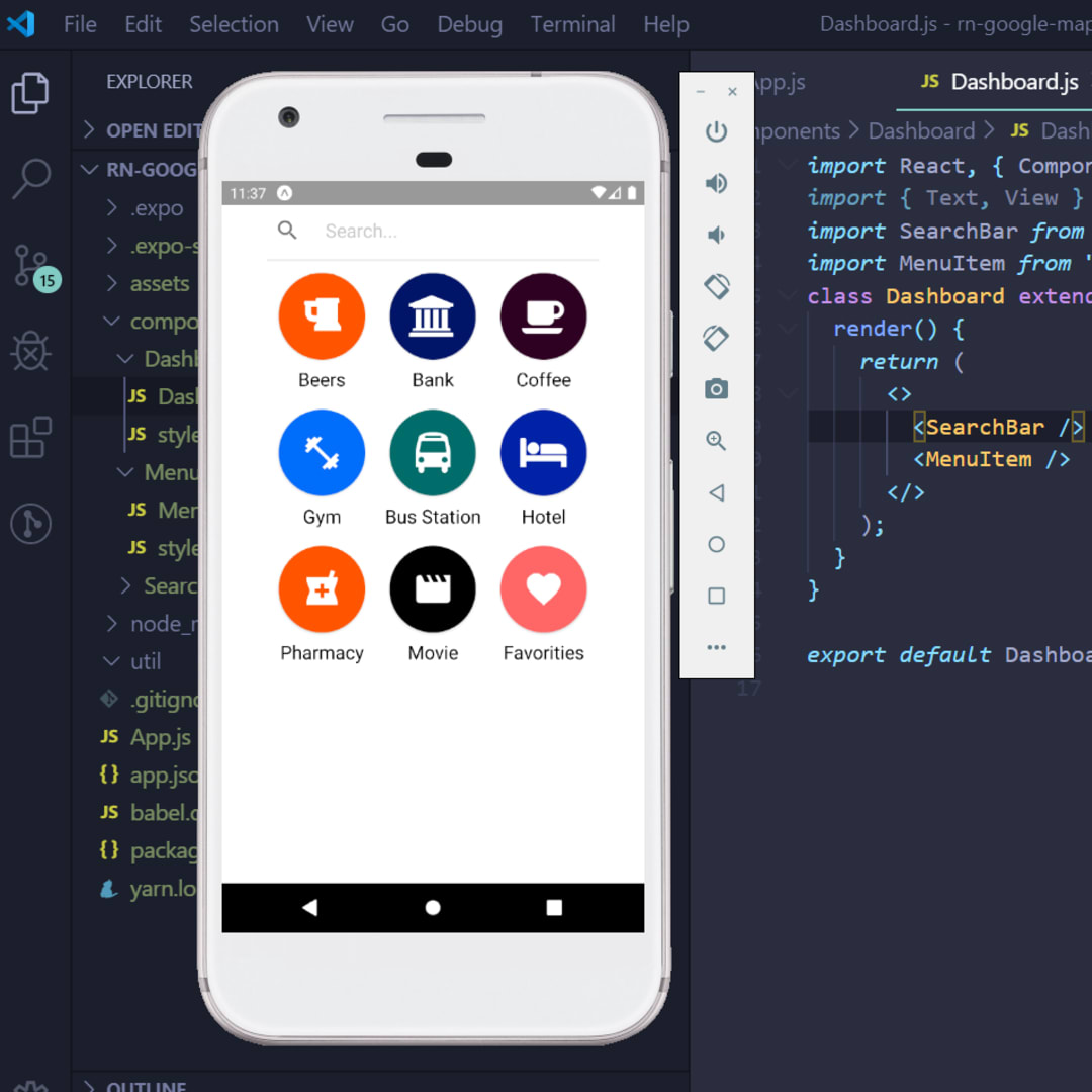 world react native app using expo