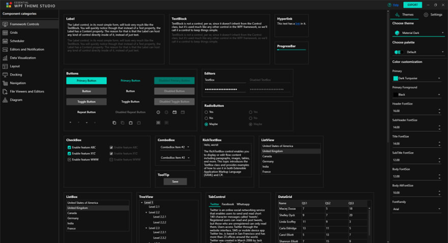 Essential WPF Theme Studio Window