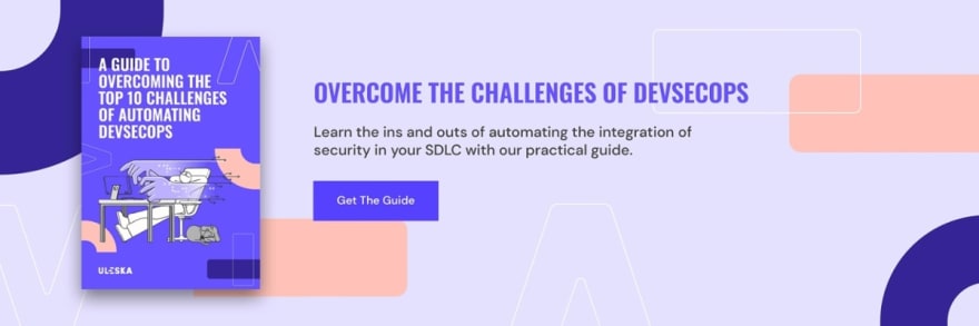 A banner promoting an e-guide about how the challenges of automating devsecops