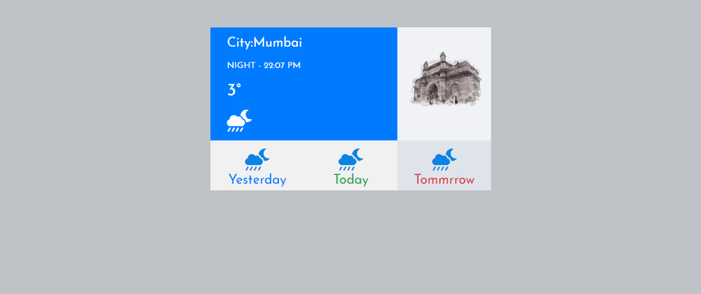 Cover image for Simple Weather Card In Bootstrap 4
