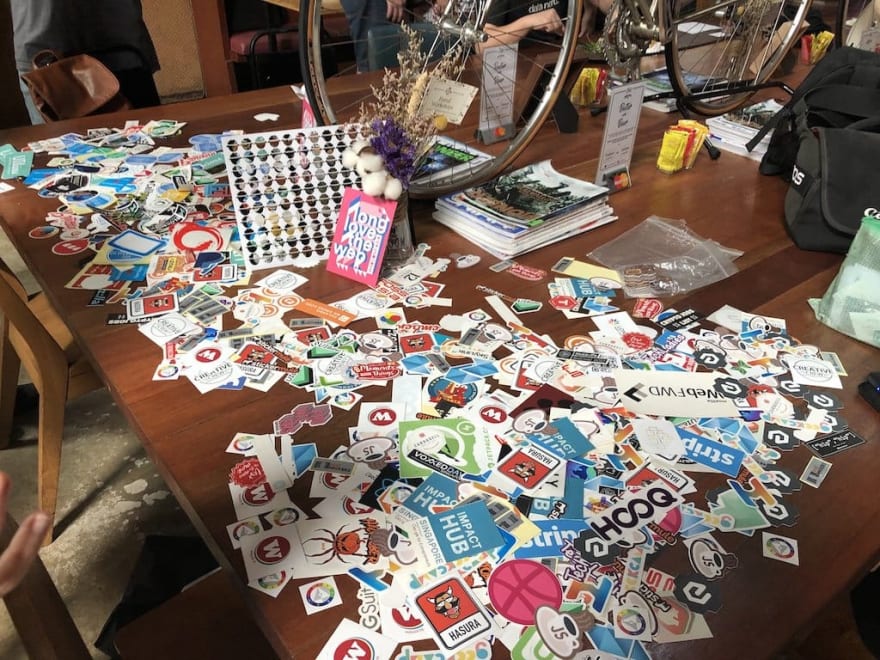 Stickers pot at Geek Brunch SG 2018