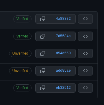 Unverified and Verified Commits