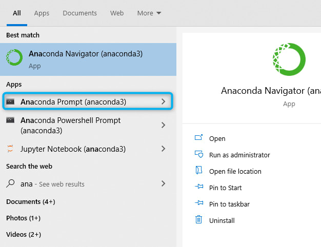 anaconda create environment command line