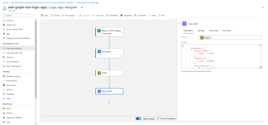 Add a Parse JSON action