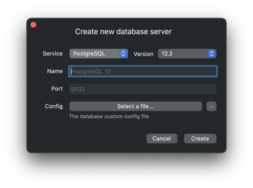 DBngin Create new Database