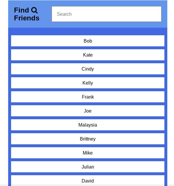Search bar feature with css