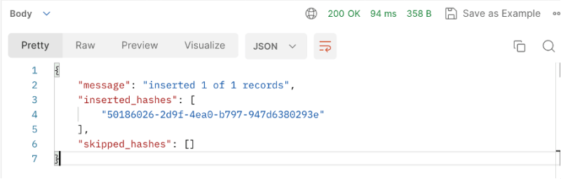 JSON response from Postman