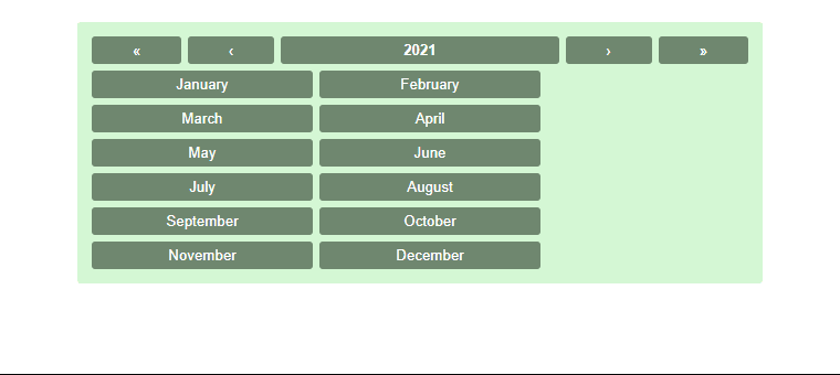 React-Calendar year view before styling