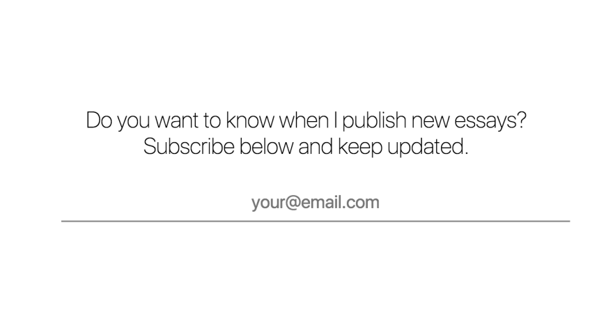 Subscribe to learn when I publish new essays on https://sergiodxa.com/subscribe/