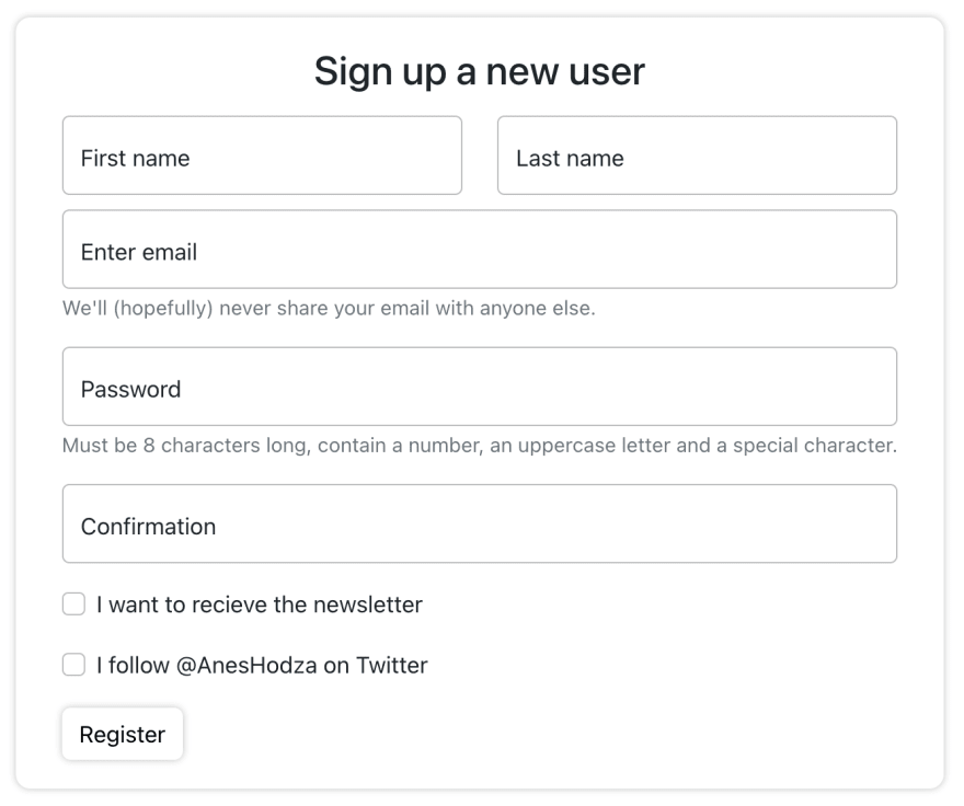 Simple and responsive react forms with validation - DEV Community