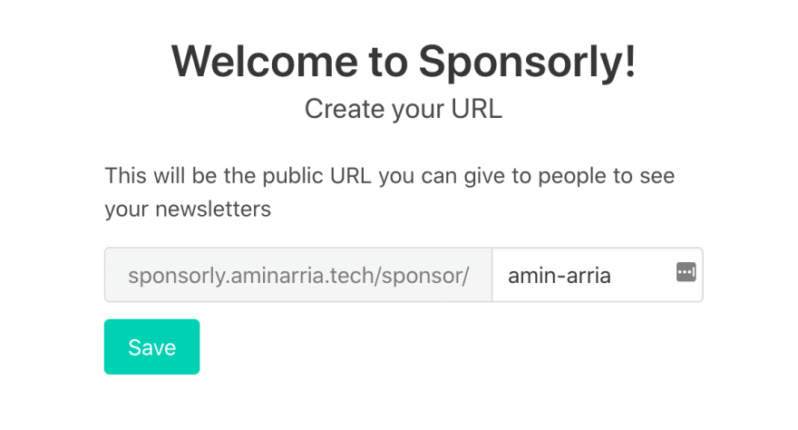 onboarding new user asks to create part of their url