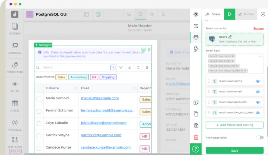 dronahq database gui for sql